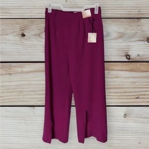 NWT Happily Grey Women’s Sz 5 Wide Leg Trouser Dress Pants Slit Front Leg Orchid